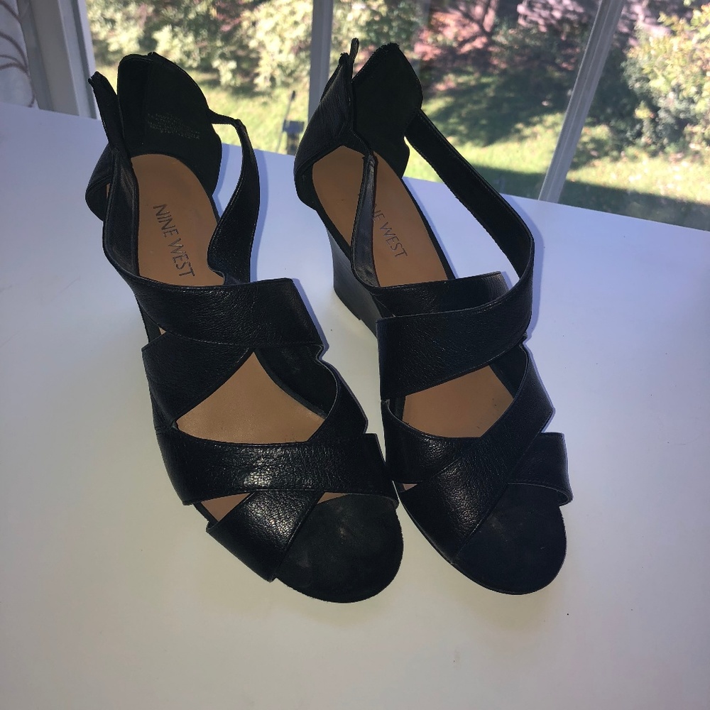 Nine West Black Wedges 7.5